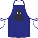 No Touchy Touchy Cat Cotton Apron 100% Organic Royal Blue