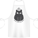 No Touchy Touchy Cat Cotton Apron 100% Organic White