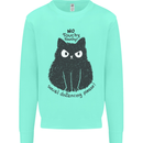 No Touchy Touchy Cat Kids Sweatshirt Jumper Peppermint