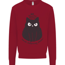 No Touchy Touchy Cat Kids Sweatshirt Jumper Red