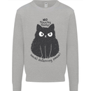 No Touchy Touchy Cat Kids Sweatshirt Jumper Sports Grey