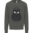 No Touchy Touchy Cat Kids Sweatshirt Jumper Storm Grey