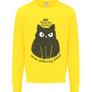 No Touchy Touchy Cat Kids Sweatshirt Jumper Yellow