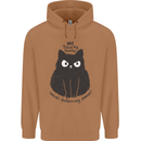 No Touchy Touchy Cat Mens 80% Cotton Hoodie Caramel Latte