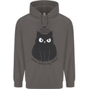 No Touchy Touchy Cat Mens 80% Cotton Hoodie Charcoal