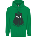 No Touchy Touchy Cat Mens 80% Cotton Hoodie Irish Green
