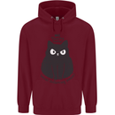 No Touchy Touchy Cat Mens 80% Cotton Hoodie Maroon