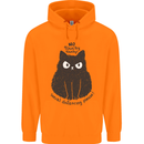 No Touchy Touchy Cat Mens 80% Cotton Hoodie Orange