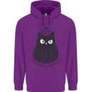 No Touchy Touchy Cat Mens 80% Cotton Hoodie Purple