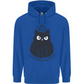No Touchy Touchy Cat Mens 80% Cotton Hoodie Royal Blue