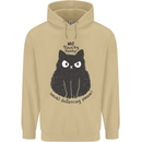 No Touchy Touchy Cat Mens 80% Cotton Hoodie Sand