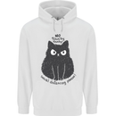 No Touchy Touchy Cat Mens 80% Cotton Hoodie White