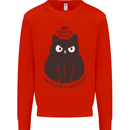 No Touchy Touchy Cat Mens Sweatshirt Jumper Bright Red