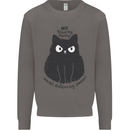 No Touchy Touchy Cat Mens Sweatshirt Jumper Charcoal