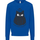 No Touchy Touchy Cat Mens Sweatshirt Jumper Royal Blue
