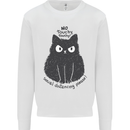 No Touchy Touchy Cat Mens Sweatshirt Jumper White