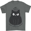 No Touchy Touchy Cat Mens T-Shirt Cotton Gildan Charcoal
