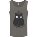 No Touchy Touchy Cat Mens Vest Tank Top Charcoal