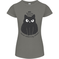 No Touchy Touchy Cat Womens Petite Cut T-Shirt Charcoal