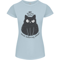 No Touchy Touchy Cat Womens Petite Cut T-Shirt Light Blue