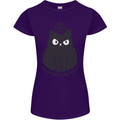 No Touchy Touchy Cat Womens Petite Cut T-Shirt Purple