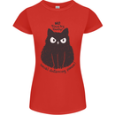 No Touchy Touchy Cat Womens Petite Cut T-Shirt Red