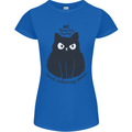 No Touchy Touchy Cat Womens Petite Cut T-Shirt Royal Blue
