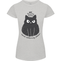 No Touchy Touchy Cat Womens Petite Cut T-Shirt Sports Grey