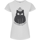 No Touchy Touchy Cat Womens Petite Cut T-Shirt White