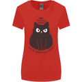 No Touchy Touchy Cat Womens Wider Cut T-Shirt Red