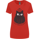 No Touchy Touchy Cat Womens Wider Cut T-Shirt Red