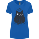 No Touchy Touchy Cat Womens Wider Cut T-Shirt Royal Blue