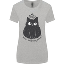 No Touchy Touchy Cat Womens Wider Cut T-Shirt Sports Grey