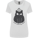 No Touchy Touchy Cat Womens Wider Cut T-Shirt White