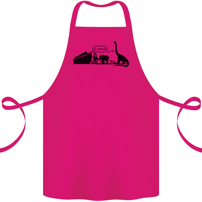 Noahs Ark Dinosaurs T-Rex Atheist Atheism Cotton Apron 100% Organic Pink