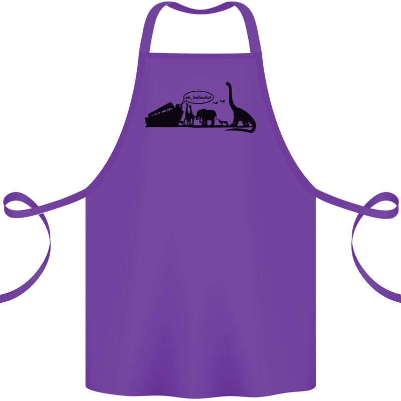Noahs Ark Dinosaurs T-Rex Atheist Atheism Cotton Apron 100% Organic Purple