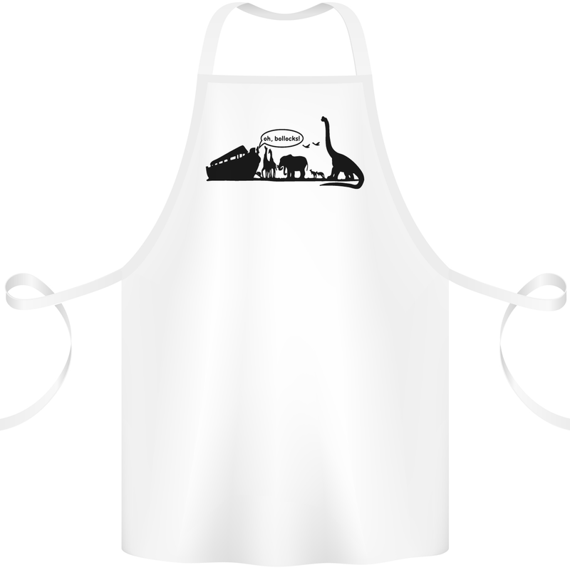 Noahs Ark Dinosaurs T-Rex Atheist Atheism Cotton Apron 100% Organic White
