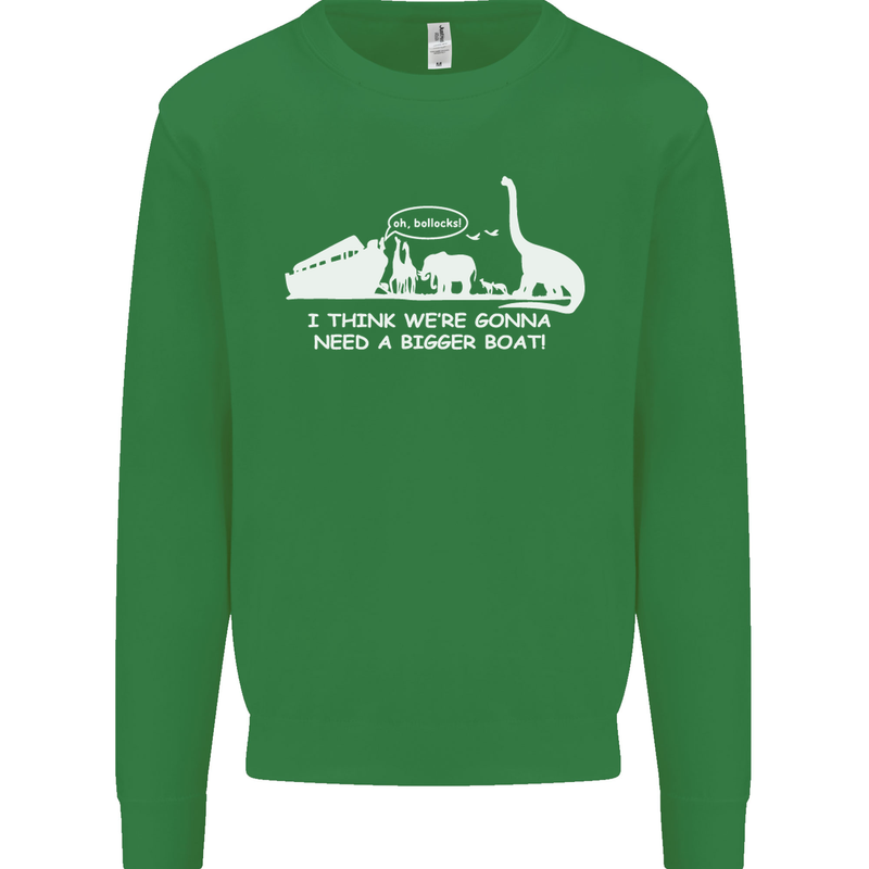 Noahs Ark Dinosaurs T-Rex Atheist Atheism Kids Sweatshirt Jumper Irish Green