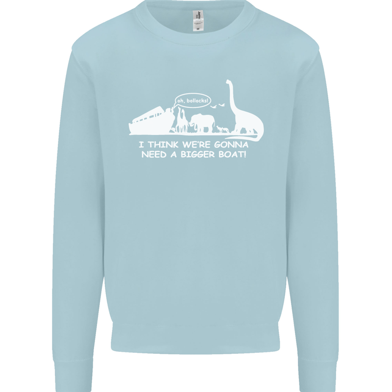 Noahs Ark Dinosaurs T-Rex Atheist Atheism Kids Sweatshirt Jumper Light Blue