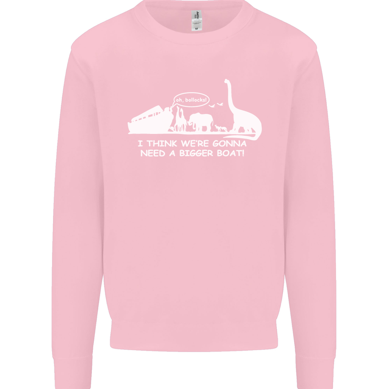 Noahs Ark Dinosaurs T-Rex Atheist Atheism Kids Sweatshirt Jumper Light Pink