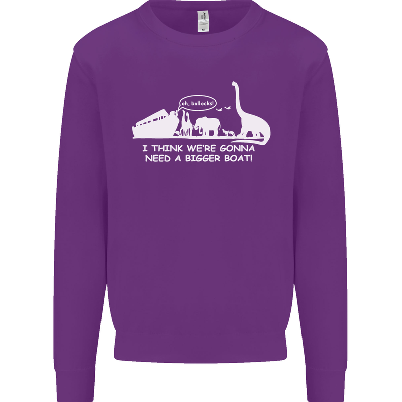 Noahs Ark Dinosaurs T-Rex Atheist Atheism Kids Sweatshirt Jumper Purple