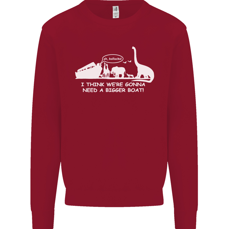 Noahs Ark Dinosaurs T-Rex Atheist Atheism Kids Sweatshirt Jumper Red