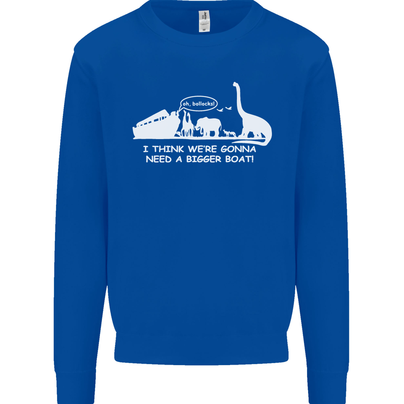 Noahs Ark Dinosaurs T-Rex Atheist Atheism Kids Sweatshirt Jumper Royal Blue