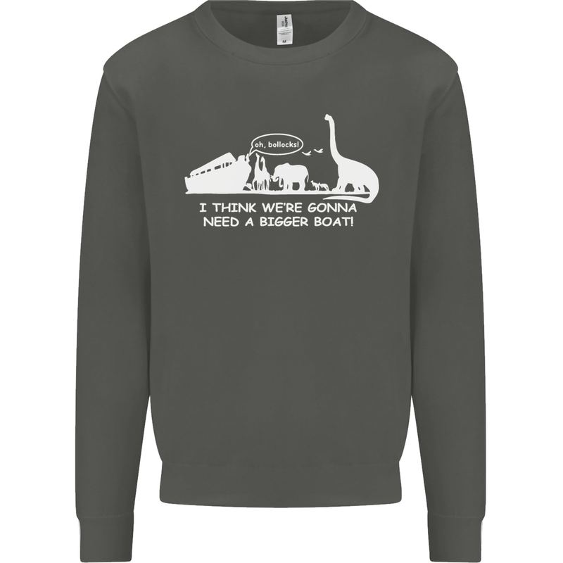 Noahs Ark Dinosaurs T-Rex Atheist Atheism Kids Sweatshirt Jumper Storm Grey