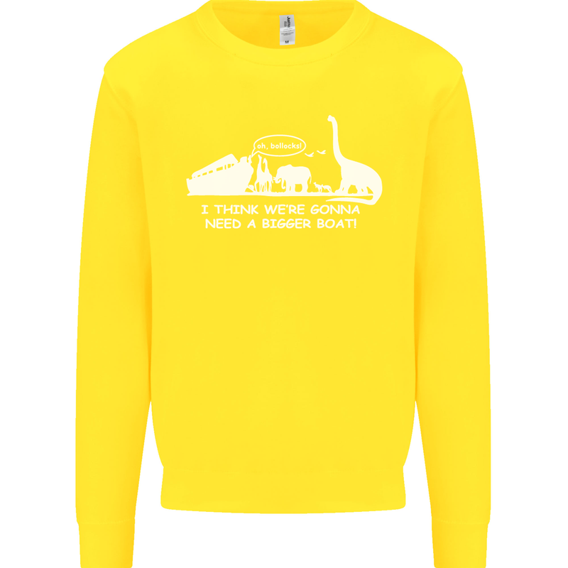 Noahs Ark Dinosaurs T-Rex Atheist Atheism Kids Sweatshirt Jumper Yellow