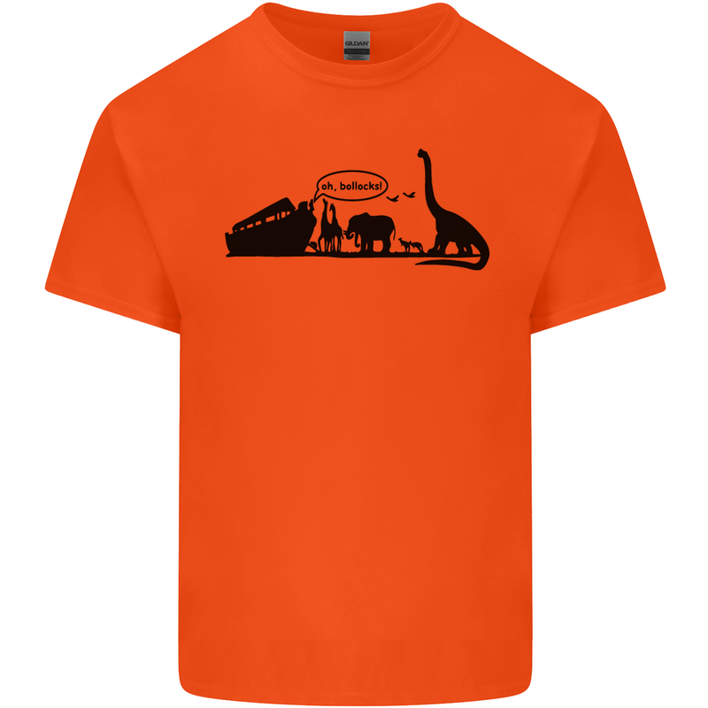 Noahs Ark Dinosaurs T-Rex Atheist Atheism Kids T-Shirt Childrens Orange