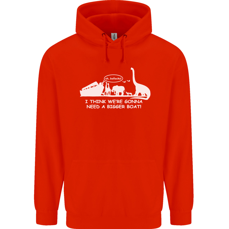 Noahs Ark Dinosaurs T-Rex Atheist Atheism Mens 80% Cotton Hoodie Bright Red