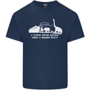 Noahs Ark Dinosaurs T-Rex Atheist Atheism Mens Cotton T-Shirt Tee Top Navy Blue