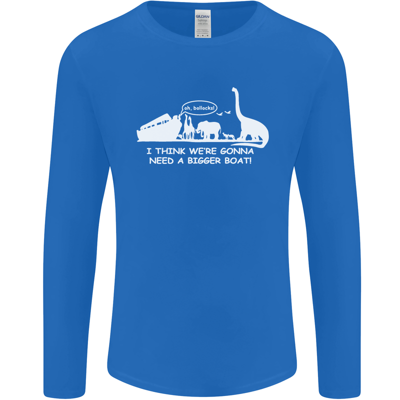 Noahs Ark Dinosaurs T-Rex Atheist Atheism Mens Long Sleeve T-Shirt Royal Blue