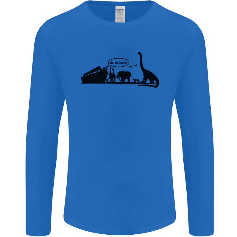 Noahs Ark Dinosaurs T-Rex Atheist Atheism Mens Long Sleeve T-Shirt Royal Blue